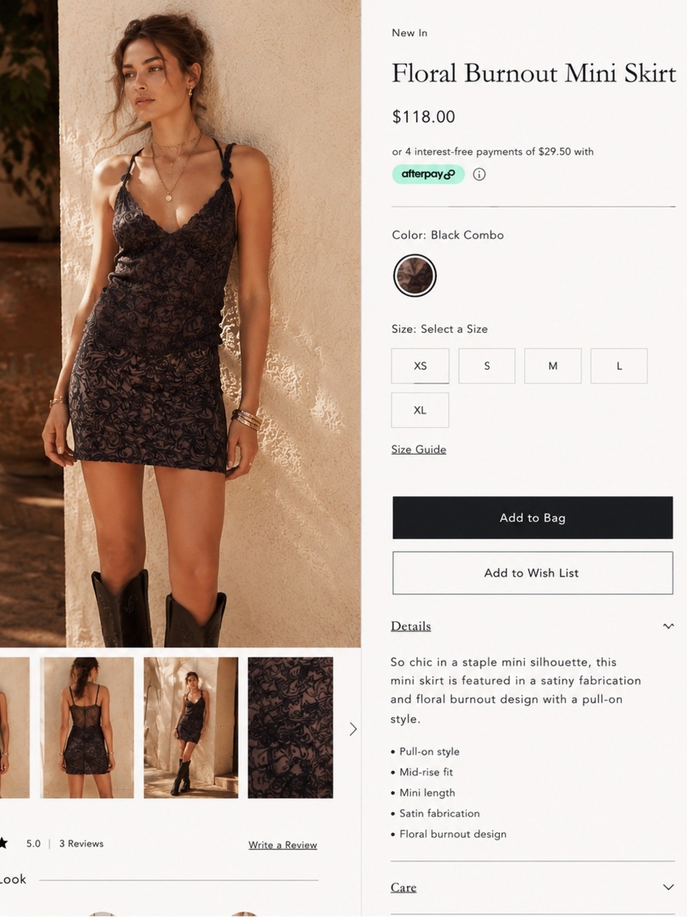 Free People Black Floral Burnout Mini Dress